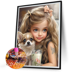 Little Girl 40*50CM(Picture) Full Square Drill Diamond Painting