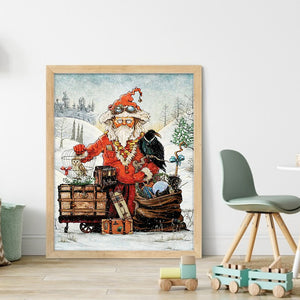 Huancan - Santa Claus - 45*55CM 11CT 3 Stamped Cross Stitch