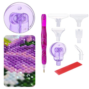 Diamond Painting Pen Kit with 5 Drill Pen Picking Heads and 1  Clay (Purple)