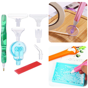 Diamond Painting Pen Kit with 5 Drill Pen Picking Heads and 1  Clay (Green)