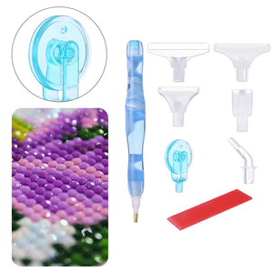 Diamond Painting Pen with 5 Drill Pen Picking Heads and 1  Clay (Sky Blue)
