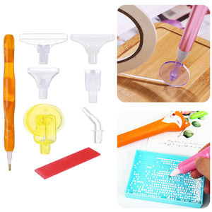 Diamond Painting Pen Kit with 5 Drill Pen Picking Heads and 1  Clay (Yellow)
