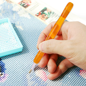 Diamond Painting Pen Kit with 5 Drill Pen Picking Heads and 1  Clay (Yellow)