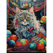 Load image into Gallery viewer, Huancan - Kid With A Knitted Cat - 45*60CM 11CT 3 Stamped Cross Stitch
