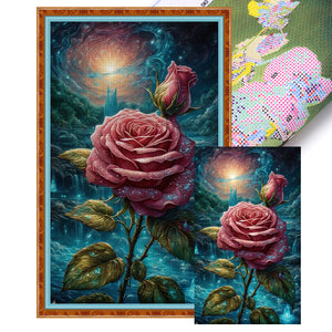 Huancan - Red Rose - 50*80CM 11CT 3 Stamped Cross Stitch