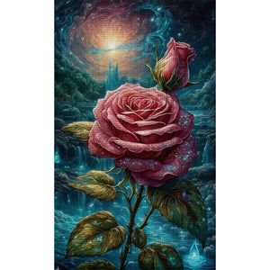 Huancan - Red Rose - 50*80CM 11CT 3 Stamped Cross Stitch