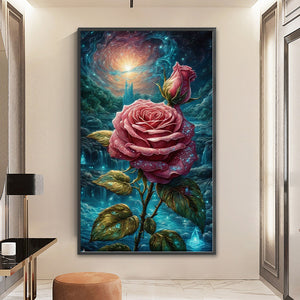 Huancan - Red Rose - 50*80CM 11CT 3 Stamped Cross Stitch