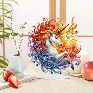 2D Flat Unicorn Print DIY Desktop Diamond Art Kits for Home Office Desktop Decor