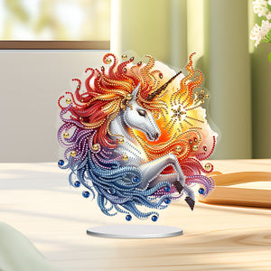 2D Flat Unicorn Print DIY Desktop Diamond Art Kits for Home Office Desktop Decor
