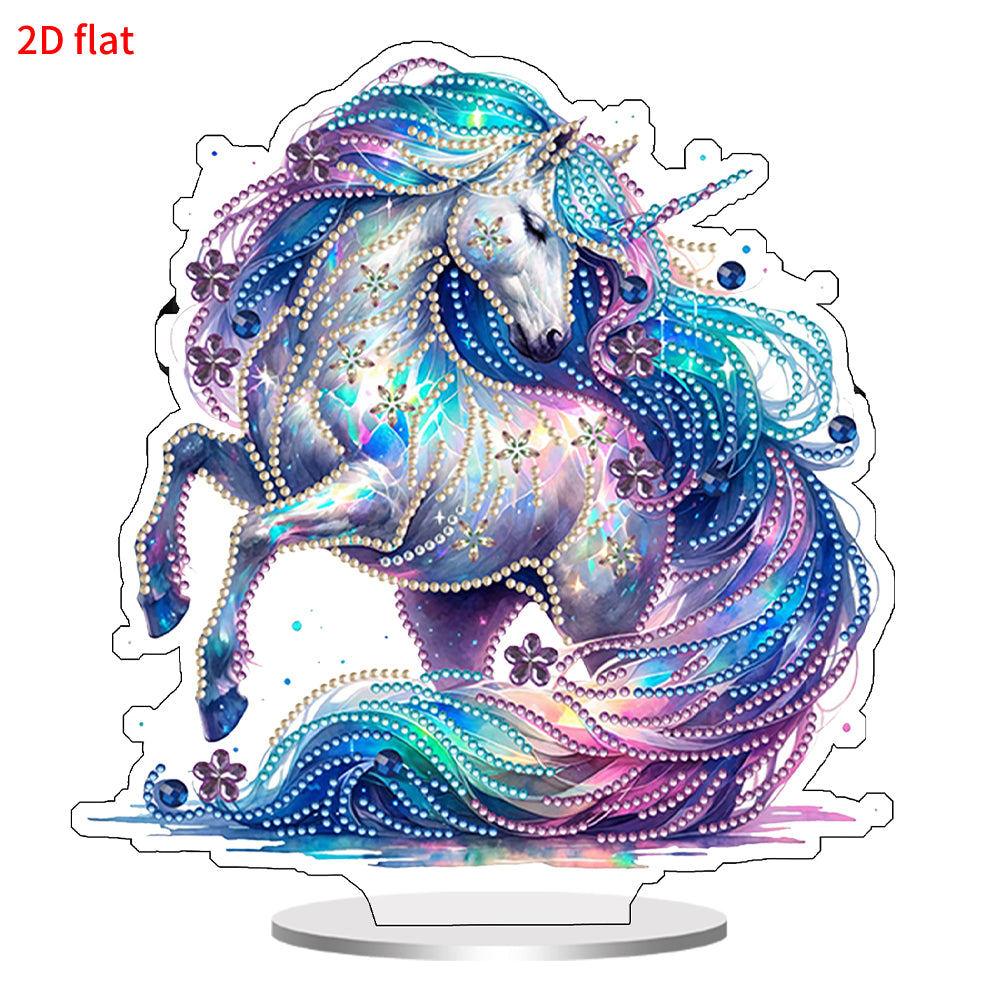2D Flat Unicorn Print DIY Desktop Diamond Art Kits for Home Office Desktop Decor
