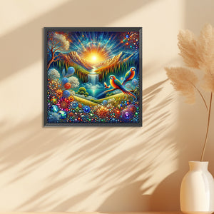 Beautiful Dawn Scenery 30*30CM(Canvas) Full Round Drill Diamond Painting