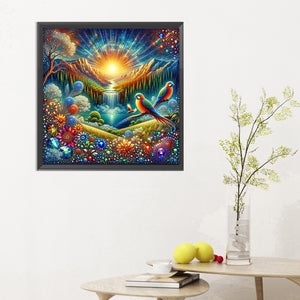 Beautiful Dawn Scenery 30*30CM(Canvas) Full Round Drill Diamond Painting