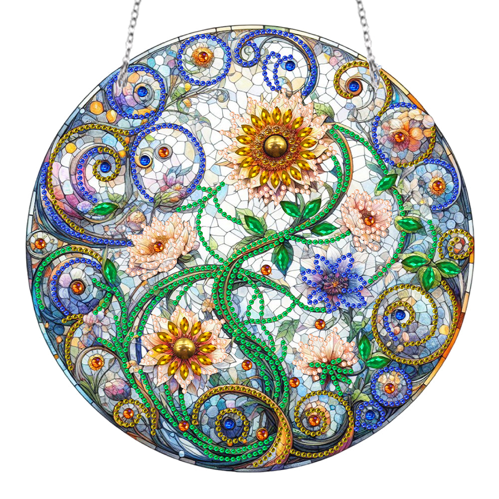 Suncatcher Diamond Painting Hanging Pendant Home Windows Decor (Leaves)