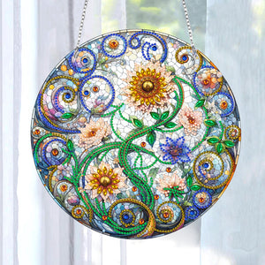 Suncatcher Diamond Painting Hanging Pendant Home Windows Decor (Leaves)