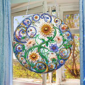 Suncatcher Diamond Painting Hanging Pendant Home Windows Decor (Leaves)