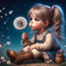 Load image into Gallery viewer, Cute Girl With Big Eyes 30*30CM(Canvas) Full Round Drill Diamond Painting

