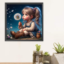 Load image into Gallery viewer, Cute Girl With Big Eyes 30*30CM(Canvas) Full Round Drill Diamond Painting
