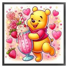Load image into Gallery viewer, Yishu - Strawberry Ice Cream Winnie The Pooh - 50*50CM 11CT 3 Stamped Cross Stitch
