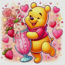 Load image into Gallery viewer, Yishu - Strawberry Ice Cream Winnie The Pooh - 50*50CM 11CT 3 Stamped Cross Stitch

