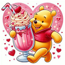 Load image into Gallery viewer, Yishu - Cherry Ice Cream Winnie The Pooh - 50*50CM 11CT 3 Stamped Cross Stitch
