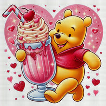 Load image into Gallery viewer, Yishu - Cherry Ice Cream Winnie The Pooh - 50*50CM 11CT 3 Stamped Cross Stitch
