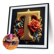 Load image into Gallery viewer, Flower Letter - T 30*30CM(Canvas) Full Round Drill Diamond Painting

