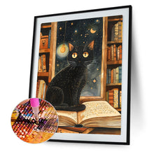 Load image into Gallery viewer, Black Cat In The Library 40*50CM(Canvas) Full Round Drill Diamond Painting
