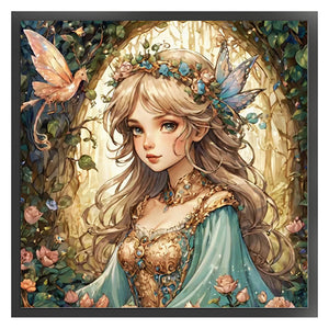 Huancan - Butterfly Fairy - 50*50CM 14CT 2 Stamped Cross Stitch