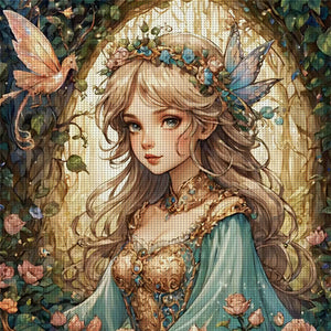 Huancan - Butterfly Fairy - 50*50CM 14CT 2 Stamped Cross Stitch
