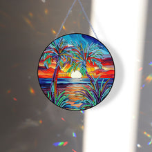 Load image into Gallery viewer, Coconut Palm Diamond Painting Art Pendant Acrylic Diamond Painting Hanging Decor
