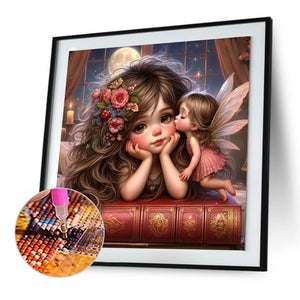 Cartoon Girl And Elf 50*50CM(Canvas) Full Round Drill Diamond Painting