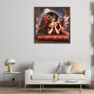 Cartoon Girl And Elf 50*50CM(Canvas) Full Round Drill Diamond Painting