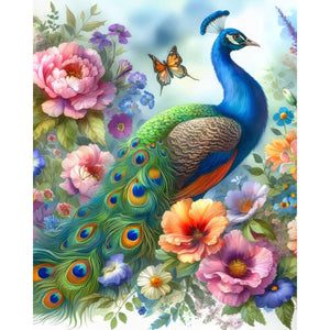 Peacock In The Garden 40*50CM(Canvas) Full Round Drill Diamond Painting