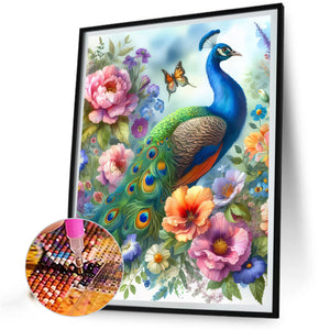 Peacock In The Garden 40*50CM(Canvas) Full Round Drill Diamond Painting