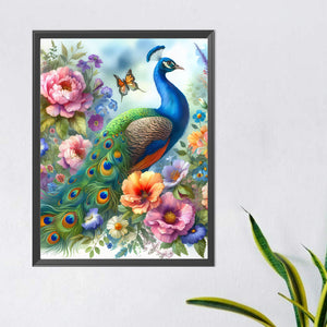 Peacock In The Garden 40*50CM(Canvas) Full Round Drill Diamond Painting