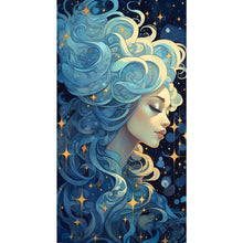 Load image into Gallery viewer, Yishu - Dream Curly-Haired Girl - 40*70CM 11CT 3 Stamped Cross Stitch
