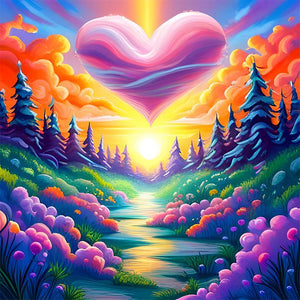 Colorful Scenery 40*40CM(Picture) Full Round Drill Diamond Painting