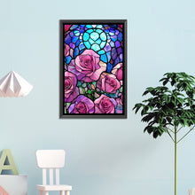 Load image into Gallery viewer, Glass Painting With Roses 40*60CM(Picture) Full Round Drill Diamond Painting
