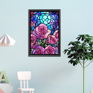 Glass Painting With Roses 40*60CM(Picture) Full Round Drill Diamond Painting