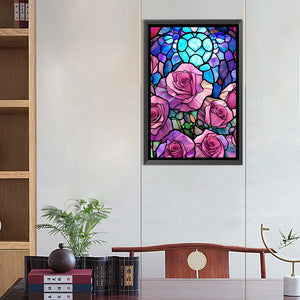 Glass Painting With Roses 40*60CM(Picture) Full Round Drill Diamond Painting