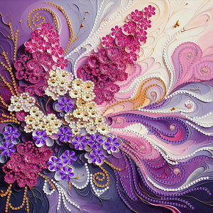Blooming Flowers 30*30CM(Canvas) Partial Special Shaped Drill Diamond Painting