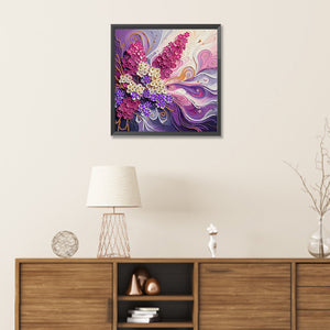 Blooming Flowers 30*30CM(Canvas) Partial Special Shaped Drill Diamond Painting