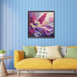 Blooming Flowers 30*30CM(Canvas) Partial Special Shaped Drill Diamond Painting