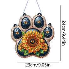 Load image into Gallery viewer, Acrylic Diamond Painting Hanging Pendant for Home Decor (Sunflower Dog Paw)
