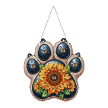 Load image into Gallery viewer, Acrylic Diamond Painting Hanging Pendant for Home Decor (Sunflower Dog Paw)
