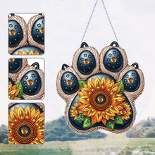 Load image into Gallery viewer, Acrylic Diamond Painting Hanging Pendant for Home Decor (Sunflower Dog Paw)
