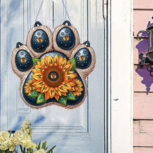 Load image into Gallery viewer, Acrylic Diamond Painting Hanging Pendant for Home Decor (Sunflower Dog Paw)
