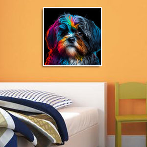 Colorful Puppy 30*30CM(Canvas) Full Round Drill Diamond Painting