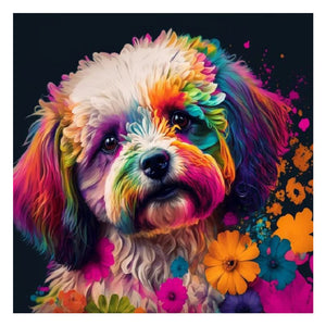 Colorful Puppy 30*30CM(Canvas) Full Round Drill Diamond Painting