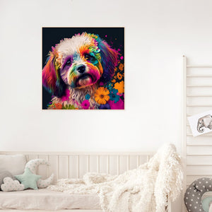 Colorful Puppy 30*30CM(Canvas) Full Round Drill Diamond Painting